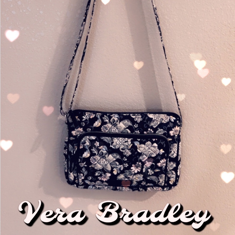 Vera Bradley Black Double Zip Crossbody